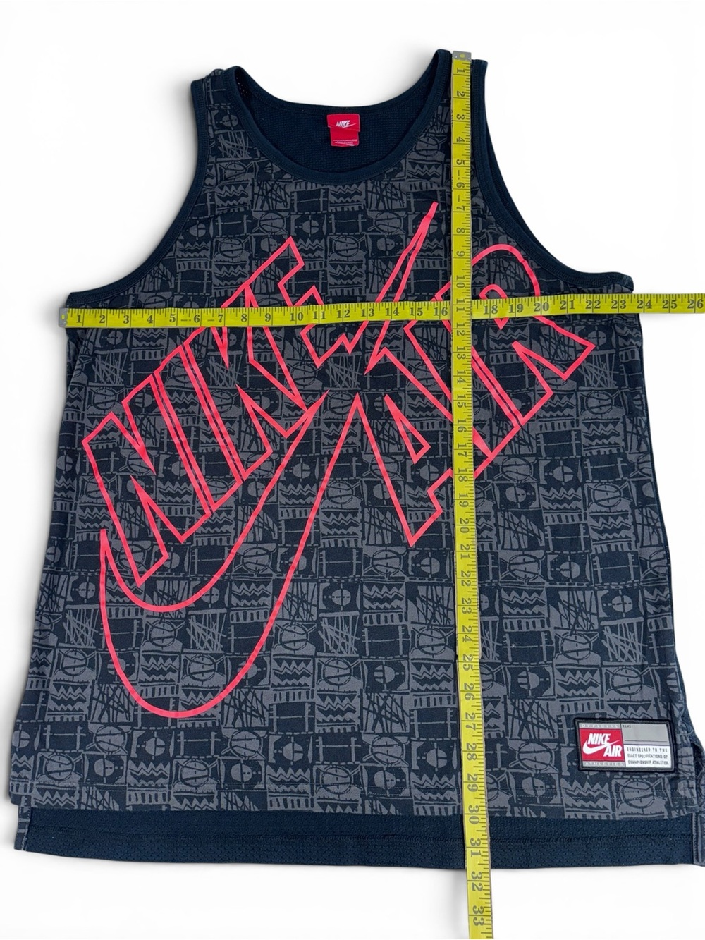 Nike Air Tank Top Mens XXL Black Red Graphic Mesh Sleeveless Shirt Athletic - Picture 4 of 8